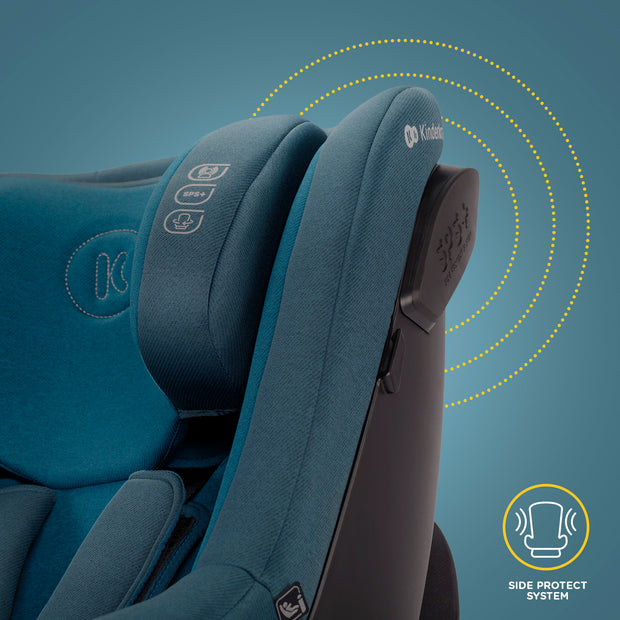 Teal Kinderkraft Car Seat IGuard highlighting side protection system