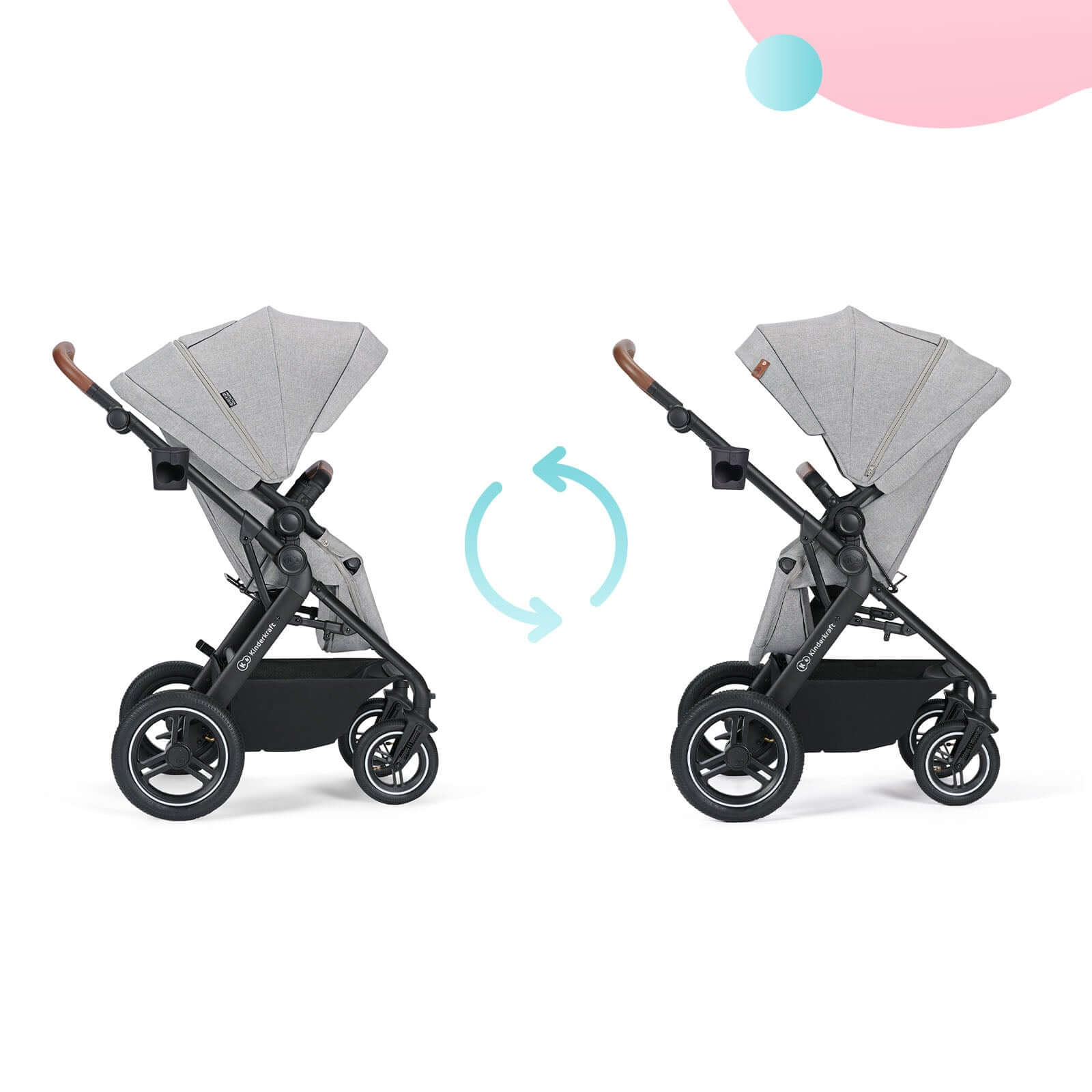 2 Directions of Travel of Kinderkraft B-Tour 3 IN 1 Travel System 