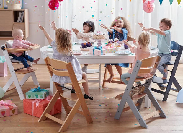 Baby Birthday party with babies sitting on the Kinderkraft High Chair ENOCK