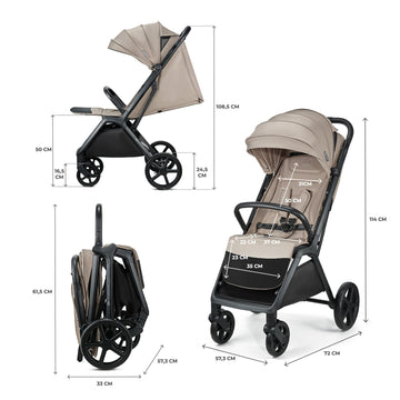 Kinderkraft LOOM Lightweight Stroller in Beige 14