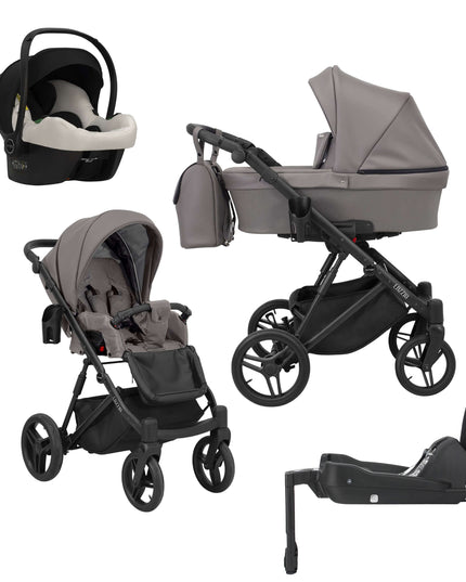 Kunert Lazzio Stroller Graphite + Black Frame 4 IN 1 (Includes Car Seat + ISOFIX Base) 