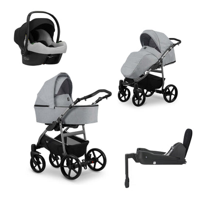 Kunert Mata Gray + Graphite Frame 4 IN 1 (Includes Car Seat + ISOFIX Base) 