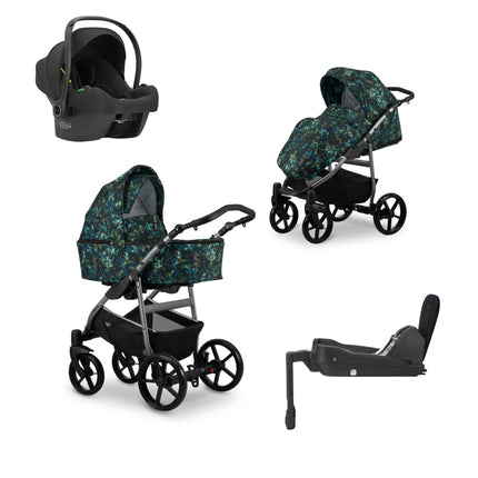 Kunert Mata Leaves + Graphite Frame 4 IN 1 (Includes Car Seat + ISOFIX Base) 