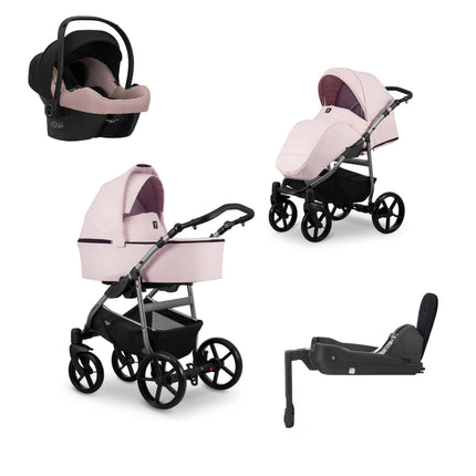 Kunert Mata Pink + Graphite Frame 4 IN 1 (Includes Car Seat + ISOFIX Base) 