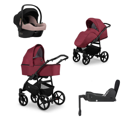 Kunert Mata Red + Black Frame 4 IN 1 (Includes Car Seat + ISOFIX Base) 