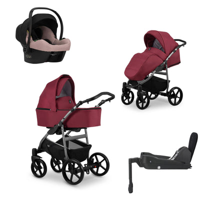 Kunert Mata Red + Graphite Frame 4 IN 1 (Includes Car Seat + ISOFIX Base) 