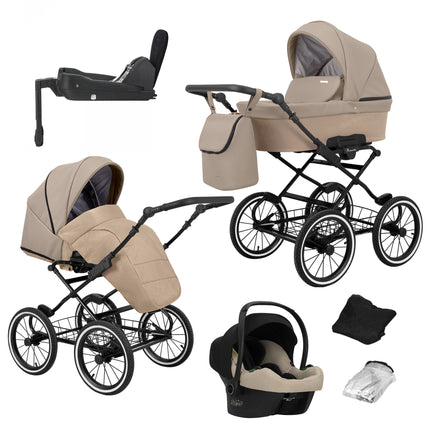 Kunert Romantic Cappucino + Black Frame 4 IN 1 (Including Car Seat and ISOFIX Base))