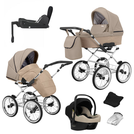 Kunert Romantic Cappucino + White Frame 4 IN 1 (Including Car Seat and ISOFIX Base))