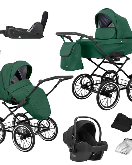 Kunert Romantic Green + Black Frame 4 IN 1 (Including Car Seat and ISOFIX Base)