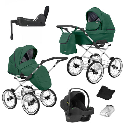 Kunert Romantic Green + White Frame 4 IN 1 (Including Car Seat and ISOFIX Base)