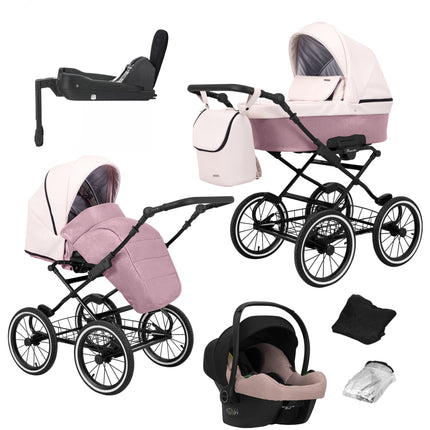 Kunert Romantic Pink + Black Frame 4 IN 1 (Including Car Seat and ISOFIX Base)