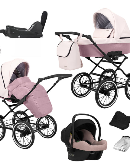 Kunert Romantic Pink + Black Frame 4 IN 1 (Including Car Seat and ISOFIX Base)