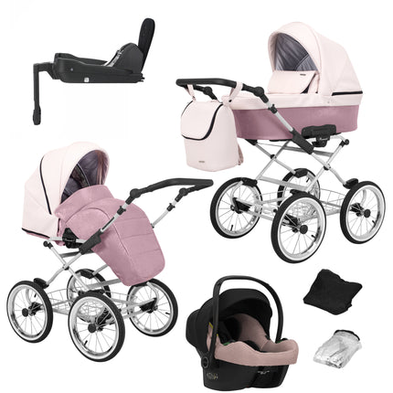 Kunert Romantic Pink + White Frame 4 IN 1 (Including Car Seat and ISOFIX Base)
