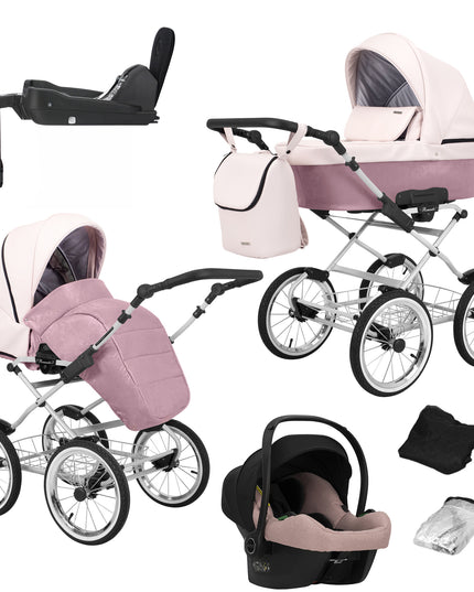 Kunert Romantic Pink + White Frame 4 IN 1 (Including Car Seat and ISOFIX Base)