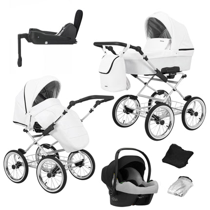 Kunert Romantic White + White Frame 4 IN 1 (Including Car Seat and ISOFIX Base)