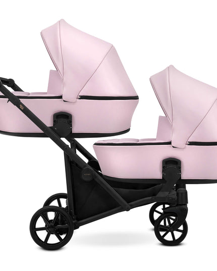 pink double stroller with car seat Kunert BRAV DUO Stroller