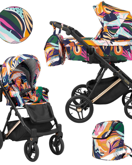 Kunert Lazzio Stroller Color: Lazzio Colorfull Frame Color: Rose Golden Frame Combo: 2 IN 1 KIDZNBABY