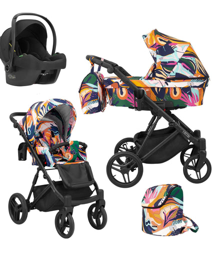 Kunert Lazzio Stroller Color: Lazzio Colorfull Frame Color: Black Frame Combo: 3 IN 1 (Includes Car Seat) KIDZNBABY