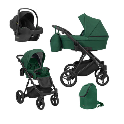 Kunert Lazzio Stroller Color: Lazzio Green Frame Color: Black Frame Combo: 3 IN 1 (Includes Car Seat) KIDZNBABY