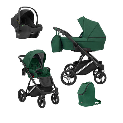 Kunert Lazzio Stroller Color: Lazzio Green Frame Color: Silver Frame Combo: 3 IN 1 (Includes Car Seat) KIDZNBABY
