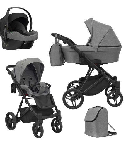 Kunert Lazzio Stroller Color: Lazzio Gray Frame Color: Black Frame Combo: 3 IN 1 (Includes Car Seat) KIDZNBABY