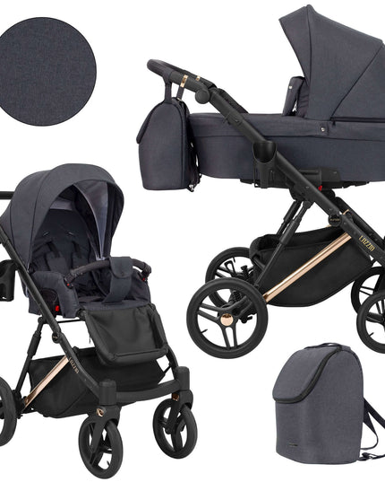 Kunert Lazzio Stroller Color: Lazzio Anthracite Frame Color: Rose Golden Frame Combo: 2 IN 1 KIDZNBABY