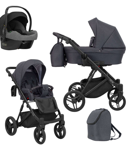 Kunert Lazzio Stroller Color: Lazzio Anthracite Frame Color: Black Frame Combo: 3 IN 1 (Includes Car Seat) KIDZNBABY