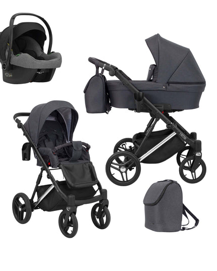 Kunert Lazzio Stroller Color: Lazzio Anthracite Frame Color: Silver Frame Combo: 3 IN 1 (Includes Car Seat) KIDZNBABY