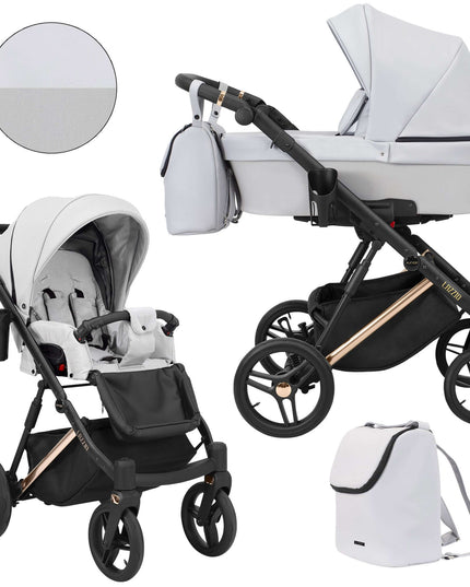 Kunert Lazzio Stroller Color: Lazzio Ash Eco Leather Frame Color: Rose Golden Frame Combo: 2 IN 1 KIDZNBABY