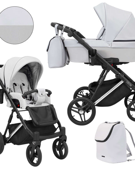 Kunert Lazzio Stroller Color: Lazzio White Eco Leather Frame Color: Silver Frame Combo: 2 IN 1 KIDZNBABY