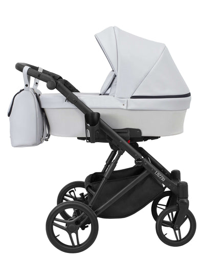 Kunert Lazzio Stroller Color: Lazzio Ash Eco Leather Frame Color: Black Frame Combo: 2 IN 1 KIDZNBABY