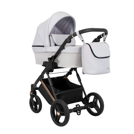 Kunert Lazzio Stroller Color: Lazzio Ash Eco Leather Frame Color: Rose Golden Frame Combo: 2 IN 1 KIDZNBABY