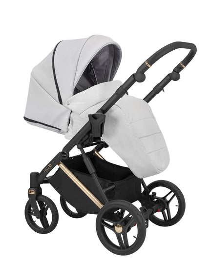 Kunert Lazzio Stroller Color: Lazzio Ash Eco Leather Frame Color: Rose Golden Frame Combo: 2 IN 1 KIDZNBABY