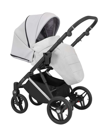 Kunert Lazzio Stroller Color: Lazzio White Eco Leather Frame Color: Silver Frame Combo: 2 IN 1 KIDZNBABY