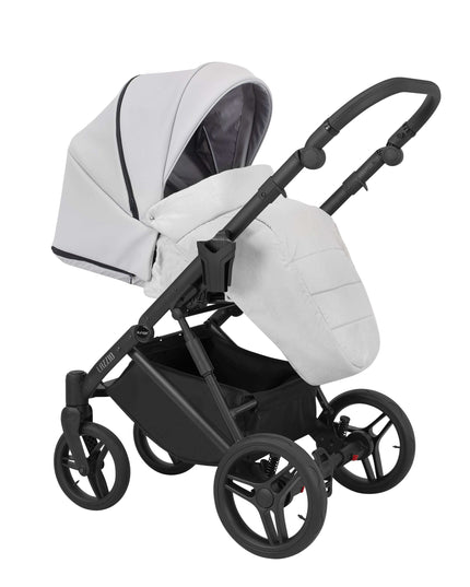 Kunert Lazzio Stroller Color: Lazzio Ash Eco Leather Frame Color: Black Frame Combo: 2 IN 1 KIDZNBABY