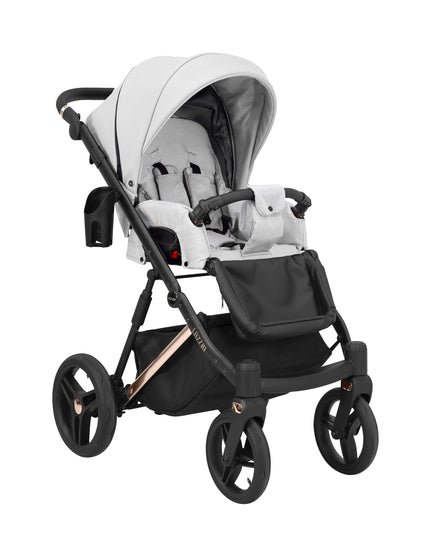 Kunert Lazzio Stroller Color: Lazzio Ash Eco Leather Frame Color: Rose Golden Frame Combo: 2 IN 1 KIDZNBABY