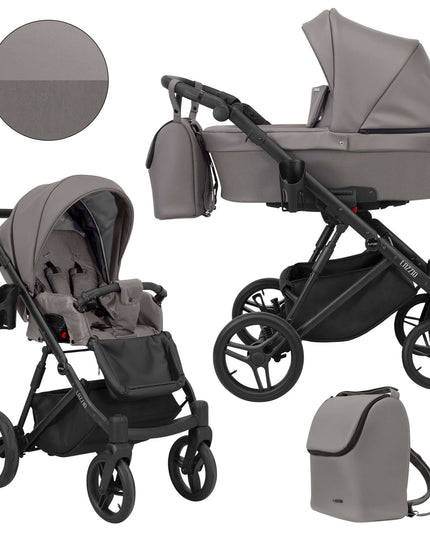 Kunert Lazzio Stroller Color: Lazzio Graphite Eco Leather Frame Color: Black Frame Combo: 2 IN 1 KIDZNBABY