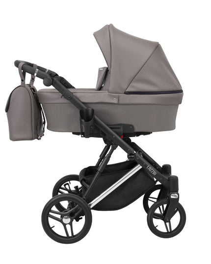 Kunert Lazzio Stroller Color: Lazzio Graphite Eco Leather Frame Color: Silver Frame Combo: 2 IN 1 KIDZNBABY