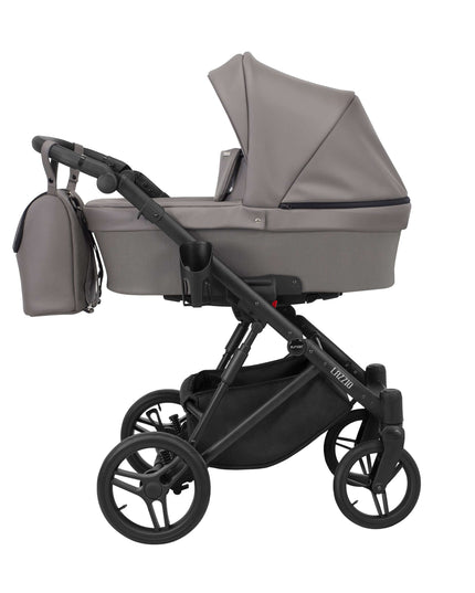 Kunert Lazzio Stroller Color: Lazzio Graphite Eco Leather Frame Color: Black Frame Combo: 2 IN 1 KIDZNBABY