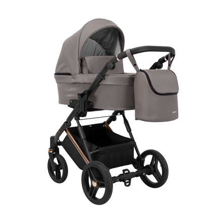 Kunert Lazzio Stroller Color: Lazzio Graphite Eco Leather Frame Color: Rose Golden Frame Combo: 2 IN 1 KIDZNBABY