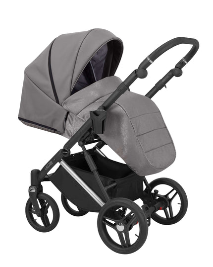 Kunert Lazzio Stroller Color: Lazzio Graphite Eco Leather Frame Color: Silver Frame Combo: 2 IN 1 KIDZNBABY