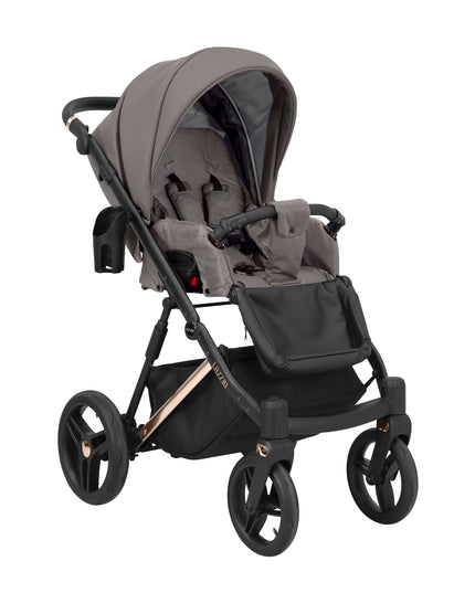 Kunert Lazzio Stroller Color: Lazzio Graphite Eco Leather Frame Color: Rose Golden Frame Combo: 2 IN 1 KIDZNBABY