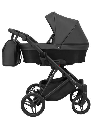 Kunert Lazzio Stroller Color: Lazzio Black Eco Leather Frame Color: Black Frame Combo: 2 IN 1 KIDZNBABY