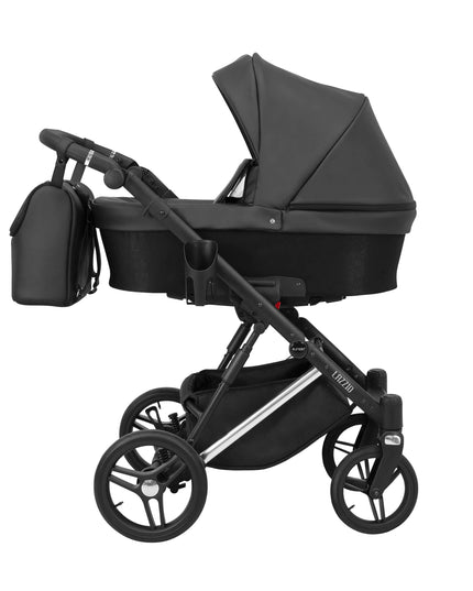 Kunert Lazzio Stroller Color: Lazzio Black Eco Leather Frame Color: Silver Frame Combo: 2 IN 1 KIDZNBABY