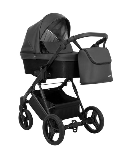 Kunert Lazzio Stroller Color: Lazzio Black Eco Leather Frame Color: Black Frame Combo: 2 IN 1 KIDZNBABY