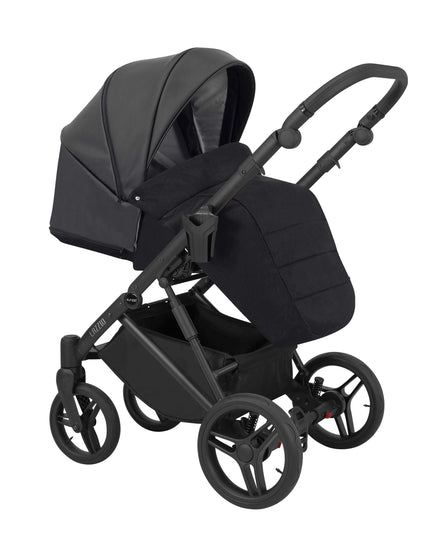 Kunert Lazzio Stroller Color: Lazzio Black Eco Leather Frame Color: Black Frame Combo: 2 IN 1 KIDZNBABY