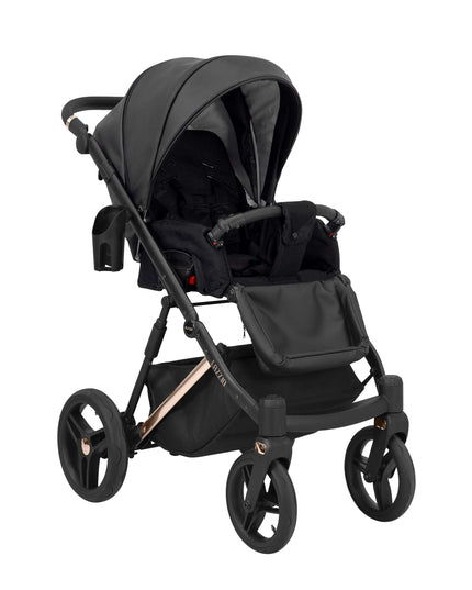 Kunert Lazzio Stroller Color: Lazzio Black Eco Leather Frame Color: Rose Golden Frame Combo: 2 IN 1 KIDZNBABY