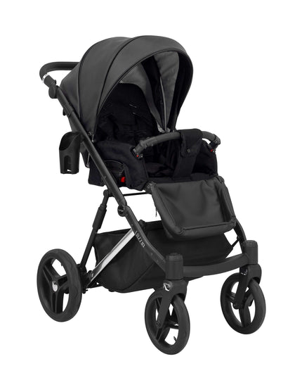 Kunert Lazzio Stroller Color: Lazzio Black Eco Leather Frame Color: Silver Frame Combo: 2 IN 1 KIDZNBABY