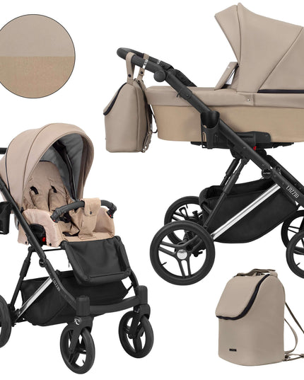 Kunert Lazzio Stroller Color: Lazzio Cappuccino Eco Leather Frame Color: Silver Frame Combo: 2 IN 1 KIDZNBABY