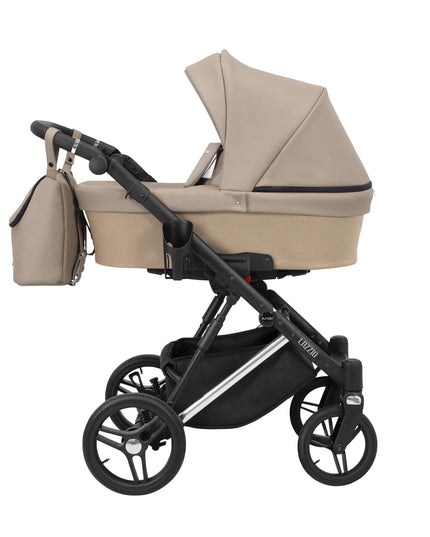 Kunert Lazzio Stroller Color: Lazzio Cappuccino Eco Leather Frame Color: Silver Frame Combo: 2 IN 1 KIDZNBABY